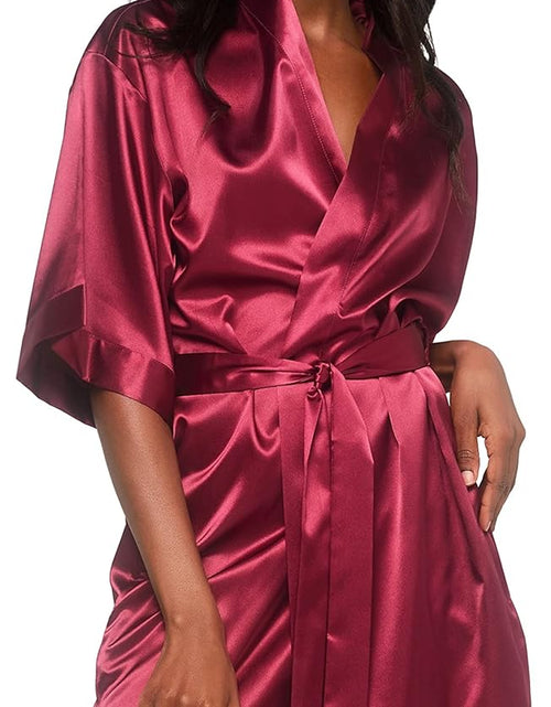 Load image into Gallery viewer, Women&#39;S Pure Color Satin Short Kimono Bridesmaids Lingerie Robes
