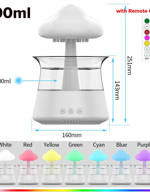 Load image into Gallery viewer, Mushroom Cloud Rain Humidifier Relaxing Raindrop Aromatherapy Machine Ultrasonic Atomization Humidification Colorful Night Light
