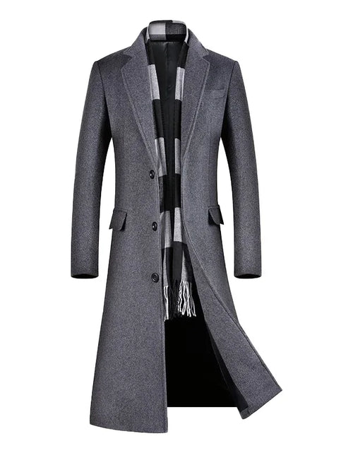 Load image into Gallery viewer, Coats for Men,Long Coat Men,A Long Jacket below the Knee,Men&#39;S Overcoat,Men&#39;S Coat Windbreaker,Men Coats,Wool Content 51%
