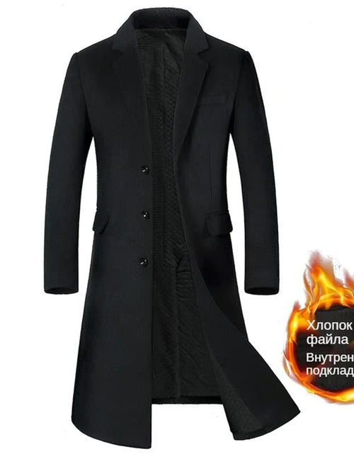 Load image into Gallery viewer, Coats for Men,Long Coat Men,A Long Jacket below the Knee,Men&#39;S Overcoat,Men&#39;S Coat Windbreaker,Men Coats,Wool Content 51%
