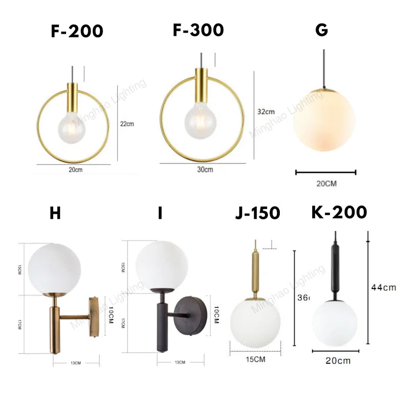 Nordic Chandeliers Led Single Head Personality Glass Ball Restaurant Table Bar Lamp Modern Led Chandeliers