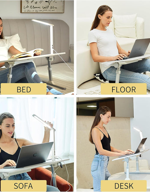 Load image into Gallery viewer, Lap Desk for Laptop, Portable Bed Table Desk, Laptop Desk with LED Light and Drawer, Adjustable Laptop Stand for Bed, Sofa, Study, Reading
