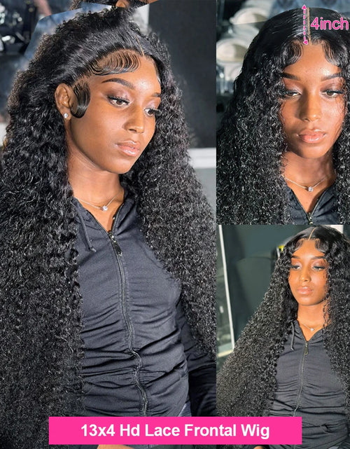 Load image into Gallery viewer, 13X4 Water Wave Lace Front Wigs for Black Women Pre Plucked with Baby Hair Curly Human Hair Wigs Deep Wave Frontal Wigs 13X6 HD
