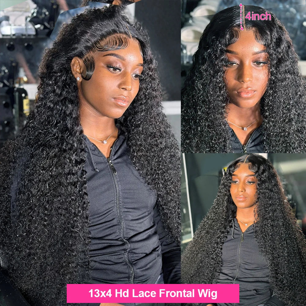 13X4 Water Wave Lace Front Wigs for Black Women Pre Plucked with Baby Hair Curly Human Hair Wigs Deep Wave Frontal Wigs 13X6 HD