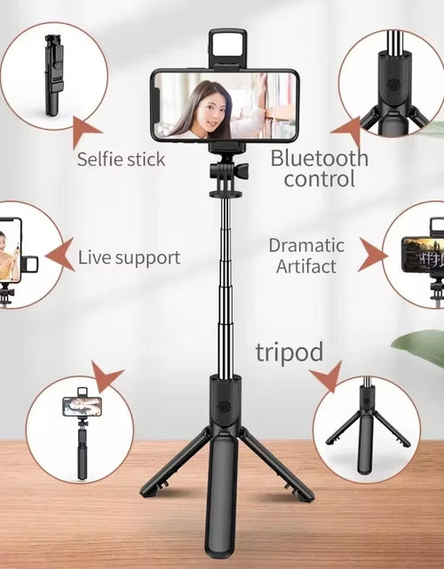 Load image into Gallery viewer, New 3 in 1 Wireless Selfie Tripod with Fill Light Bluetooth Shutter Remote Control Portable Foldable Monopod for Smart Phone
