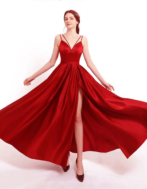 Load image into Gallery viewer, Sexy Prom Party Evening Dresses Vestido De Noiva Sereia Side Slit Robe De Soiree Vestido Novia Playa Formal Strap
