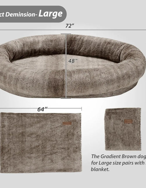 Load image into Gallery viewer, Large Human Dog Bed Bean Bag Bed for Giant Beanbag Dog Bed with , Families, Pets,72&quot;X48&quot;X10&quot; (Brown)Freight Free
