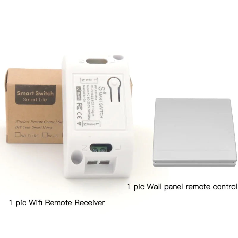 Wifi Wireless Smart Switch 433Mhz RF Receiver Smart Home Automation Modules 86 Wall Panel Remote Control for Light LED