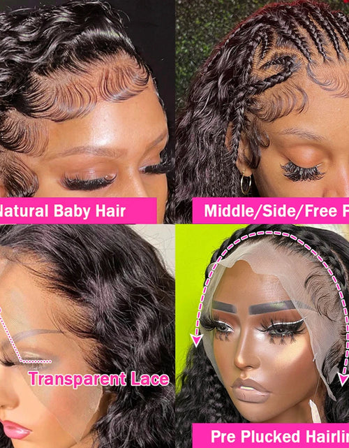 Load image into Gallery viewer, 13X4 Water Wave Lace Front Wigs for Black Women Pre Plucked with Baby Hair Curly Human Hair Wigs Deep Wave Frontal Wigs 13X6 HD
