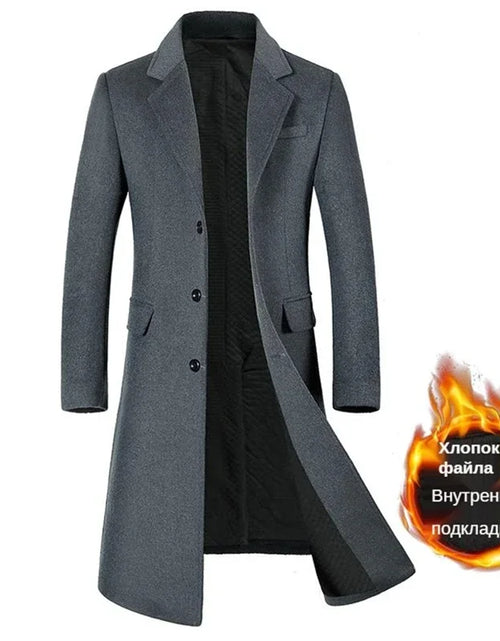 Load image into Gallery viewer, Coats for Men,Long Coat Men,A Long Jacket below the Knee,Men&#39;S Overcoat,Men&#39;S Coat Windbreaker,Men Coats,Wool Content 51%
