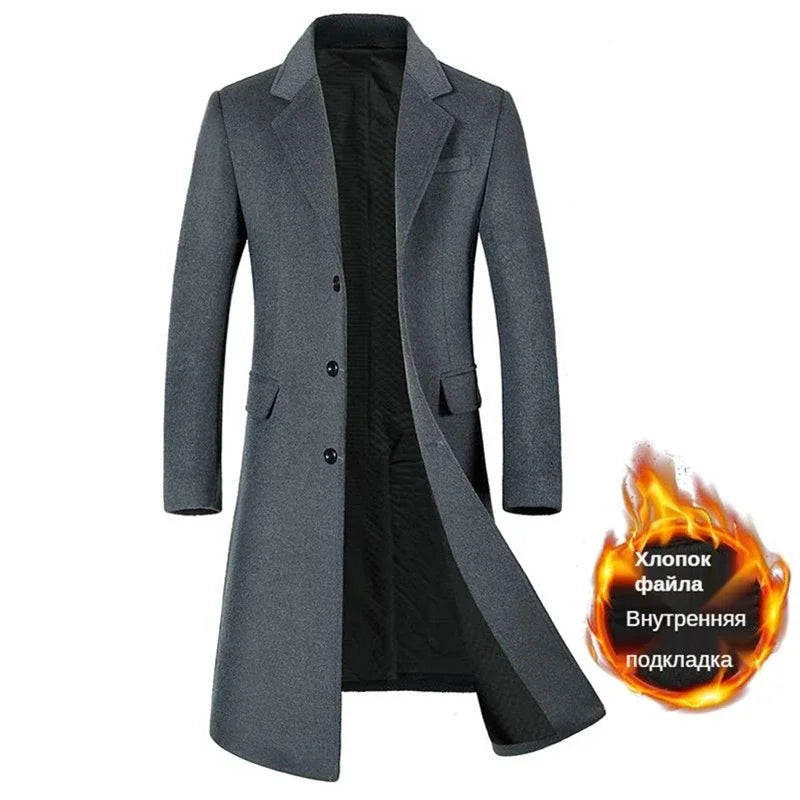 Coats for Men,Long Coat Men,A Long Jacket below the Knee,Men'S Overcoat,Men'S Coat Windbreaker,Men Coats,Wool Content 51%