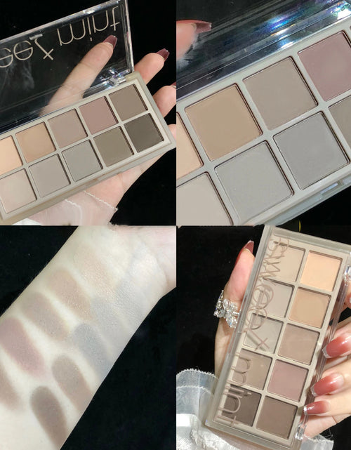 Load image into Gallery viewer, Sweet Mint Cool Toned Eyeshadow Palette Nude Smokey Palette Matte Glitter Eyeshadow Palette Soft Brown Eye Shadow Eye Pigments
