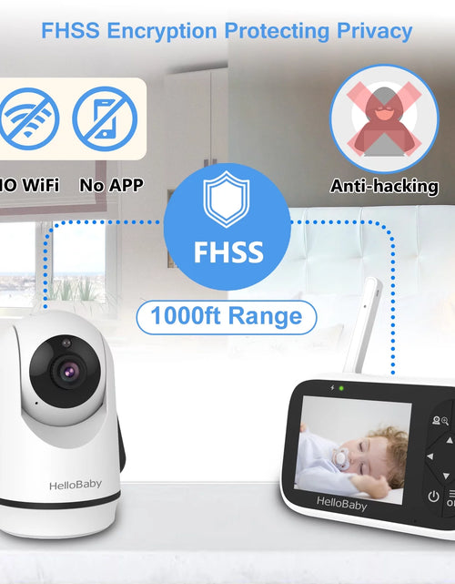 Load image into Gallery viewer, Baby Monitor-Hb6336 with Camera and Audio, 3.2&quot; IPS Color Display, Full Remote Pan Zoom, IR Night Vision, 1000 Ft. Range, Wall Mount, No Wifi Baby Camera Monitor
