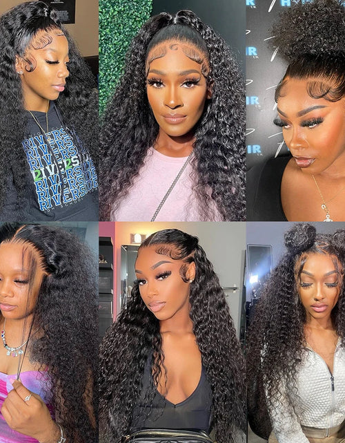 Load image into Gallery viewer, 13X4 Water Wave Lace Front Wigs for Black Women Pre Plucked with Baby Hair Curly Human Hair Wigs Deep Wave Frontal Wigs 13X6 HD
