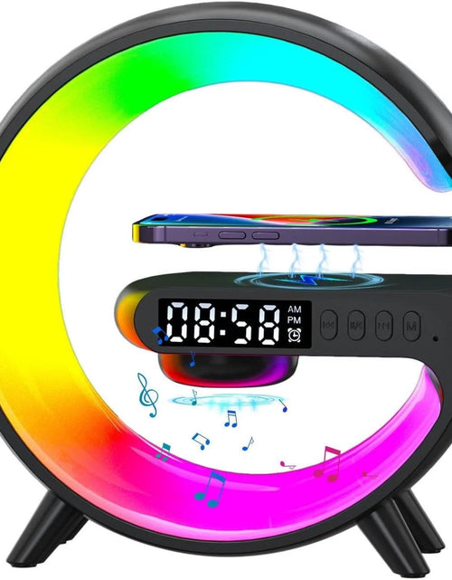 Load image into Gallery viewer, Wireless Charger Lamp Bluetooth Speaker Music Clock Alarm Key and APP Control
