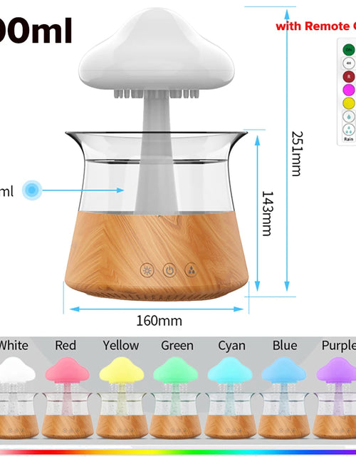 Load image into Gallery viewer, Mushroom Cloud Rain Humidifier Relaxing Raindrop Aromatherapy Machine Ultrasonic Atomization Humidification Colorful Night Light
