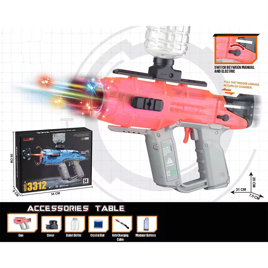 GEL Electric Ball Blaster, Rechargeable Battery, Automatic, Outdoor Games Toys for Activities Team Game M249