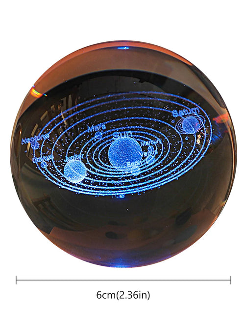 Load image into Gallery viewer, 3D Crystal Ball LED Night Light Glowing Planetary Galaxy Lamp for Home Bedrom Desk Creative Decor Gift Planet Moon Bedside Lamp
