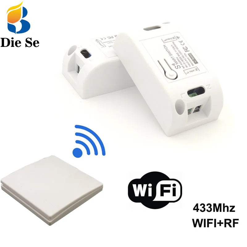 Wifi Wireless Smart Switch 433Mhz RF Receiver Smart Home Automation Modules 86 Wall Panel Remote Control for Light LED