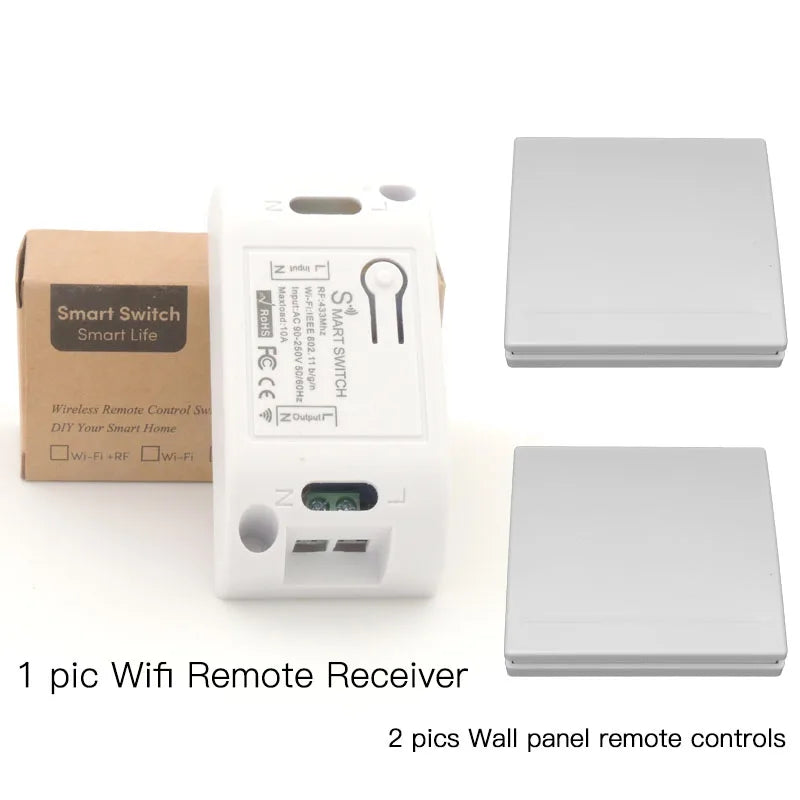 Wifi Wireless Smart Switch 433Mhz RF Receiver Smart Home Automation Modules 86 Wall Panel Remote Control for Light LED