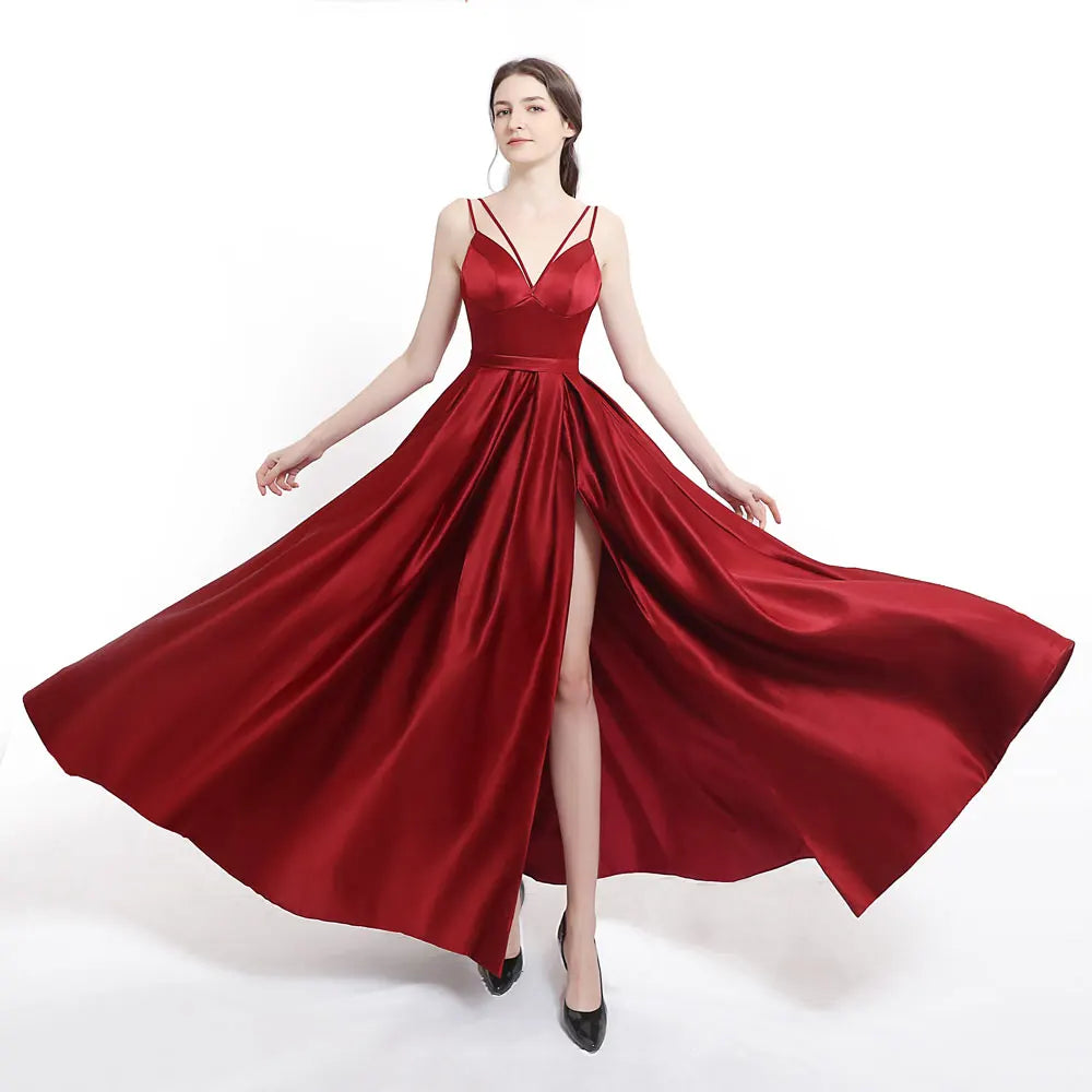 Sexy Prom Party Evening Dresses Vestido De Noiva Sereia Side Slit Robe De Soiree Vestido Novia Playa Formal Strap