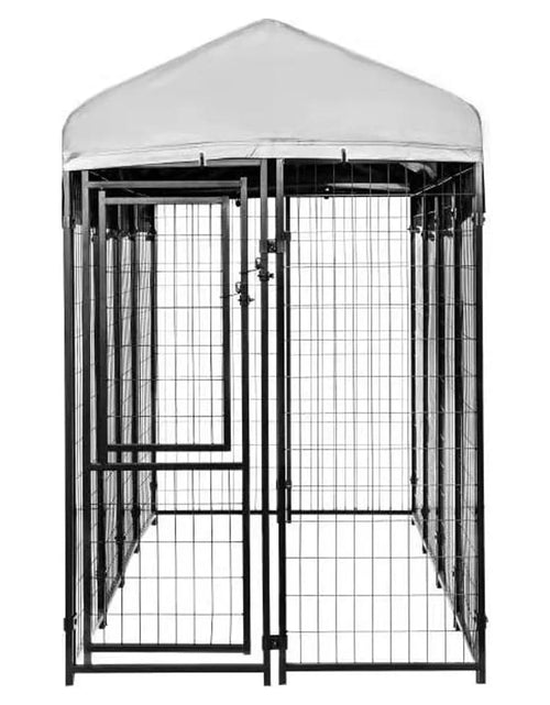 Load image into Gallery viewer, Black Welded Wire Dog Kennel, 8 Ft. X 4 Ft. X 6 Ft
