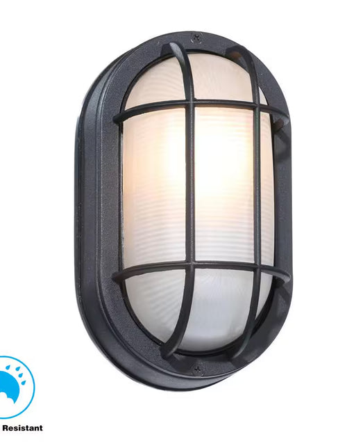 Load image into Gallery viewer, 8.5 In. White Oval 1-Light Outdoor Bulkhead Light Wall Lamp with No Bulb Included
