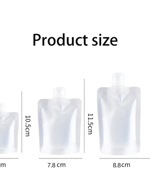 Load image into Gallery viewer, 10Pcs 30/50/100Ml Portable Reusable Plastic Squeeze Packing Bag for Lotion Shampoo Cosmetic Fluids Refillable Travel Pouches
